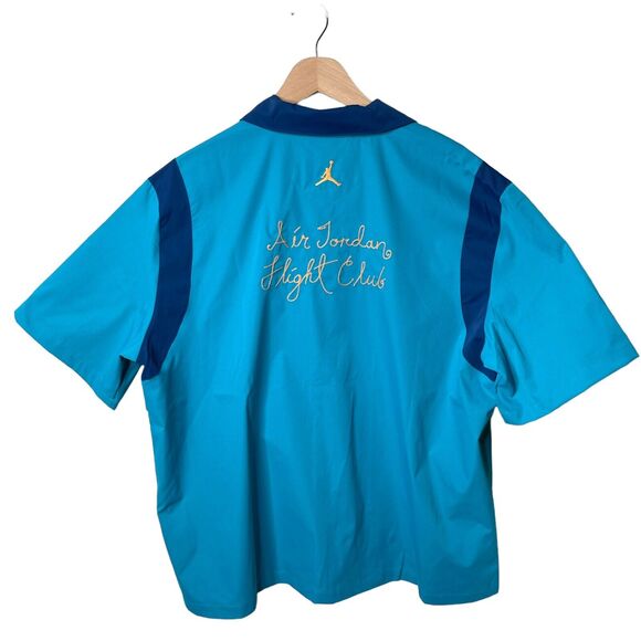 Air Jordan Button Down Bowling Shirt Aquatone French Blue DZ3340-483 Size XL - Picture 1 of 8